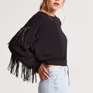 Forever 21 Embellished Fringe Sweatshirt